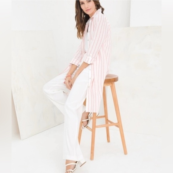 Chico’s Additions 100% Linen High Rise Wide Leg Pants - Picture 1 of 9